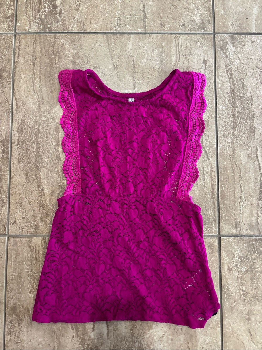 Free People Magenta Lace tank top